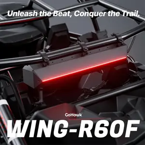 GoHawk 25" UTV Sound Bar, 8-Speaker ATV, Motorcycle Audio with RGB Lighting, Bluetooth & USB/AUX – Outdoor Vehicle Audio System, Waterproof 800W Peak Power, Wireless Connectivity, Weatherproof