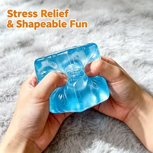 Slow Rebound Clear Bubble Fidget Ball，Moldable Glacier Squishy Cube Toy,, Transparent Sensory Toy for Anxiety Relief, Pocket Stress Relief Gift for Teens Adults, Viral TikTok Desk Student Toy