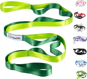 Stretching Strap Yoga Strap for Physical Therapy,10 Loops Yoga Straps for Stretching,Non-Elastic Stretch Strap for Pilates, Flexibility, Exercise, Stretch Band Women Men