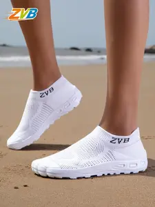 Zvb Sand Couple Water Shoes for Barefoot Lovers, Soft Sole Beach Shoes, Quick-Dry Summer Flip Flops, Anti-Slip Breathable Water Shoes, Mesh Water Shoes