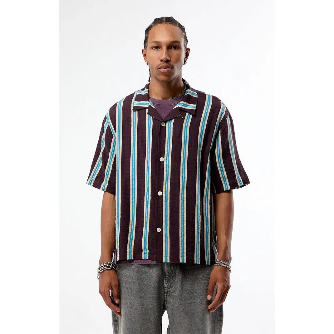 Pacsun Men's Striped Eclipse Camp Shirt