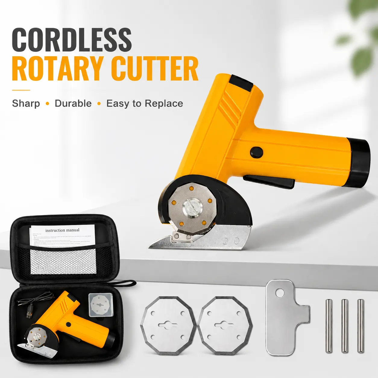 [Weekend Pick] SEEVOLX Rechargeable Cordless Electric Fabric Cutter — features an upgraded motor, dual cutting heads, a safety lock, an LED light, and a digital display; suitable for cardboard, plastic, leather, and DIY craft projects.