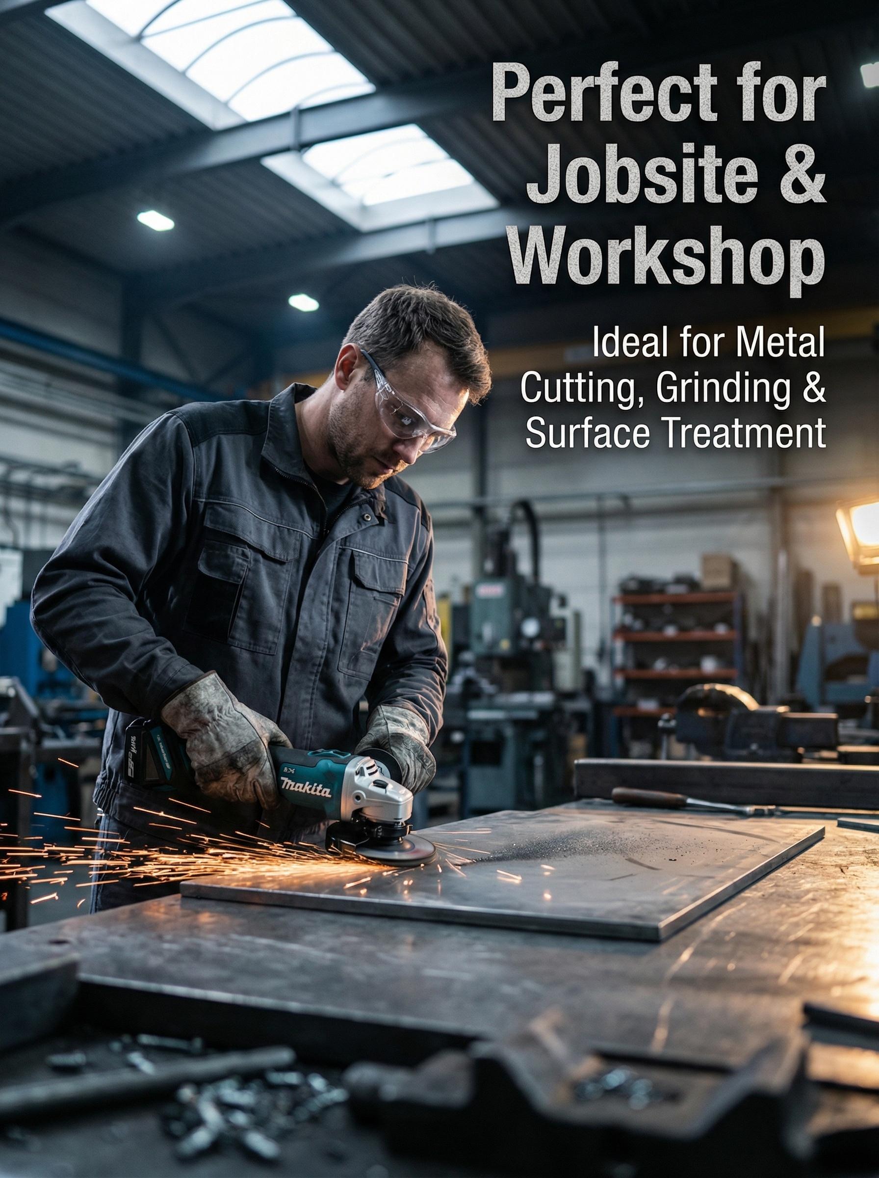 Makita DGA404 125mm Cordless Brushless Grinder Kit With 18V Lithium Battery For DIY And Professional Use, 2.4kg Lightweight