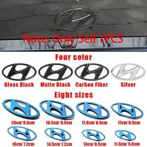 1Pcs 3D ABS Hyundai Car Logo Front Hood Grille Bonnet Emblem And Rear Tail Mark Rear Trunk Badge Stickers Auto Replacement Accessories For Hyundai Elantra Getz Tucson Accent Santa fe Coupe Trajet Matrix Mistra Lafesta IX35 I20 I30 Car Decals