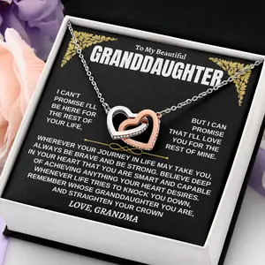 To My Beloved Grand Daughter Gift Set, Unique Necklace from Grandpa, Stunning Jewelry for Special Days, Birthday & Christmas Gifts with LED Box & Message Card