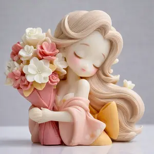 Girl Holding Flowers Mold, Silicone Mould for Candle Making, DIY Craft Tool, Perfect for Home Decor & Gifts