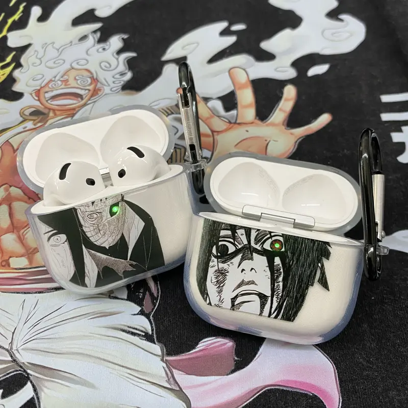 Obito & Sasuke Naruto Series Earphone Case - Cool Anime Character Design for AirPods5 3/4/Pro2, Scratch-resistant, Dustproof, Shockproof, Lightweight, Otaku Accessory, Trending Gift for Anime Fans
