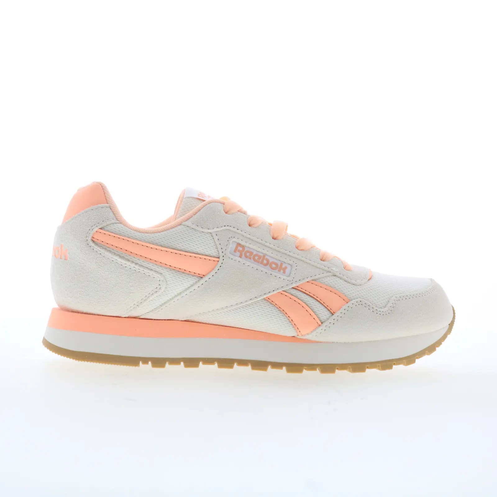 Reebok Glide Womens White Suede Lace Up Lifestyle Sneakers Shoes