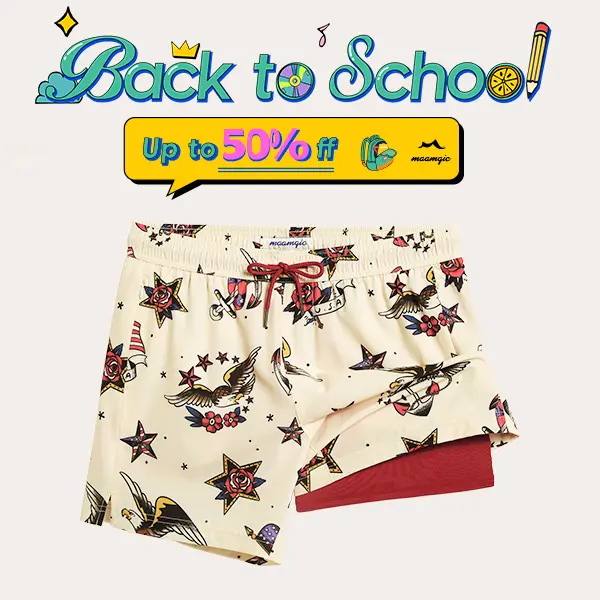 Maamgic 4th of July Bald Eagle 5.5"/ 4.5'' 2 in 1 Swim Shorts for Men Elastic Waistband with Drawcord 4-way Stretch 90% Polyester 10% Spandex Blend Two Zipper Side Pockets #tiktokshopbacktoschool