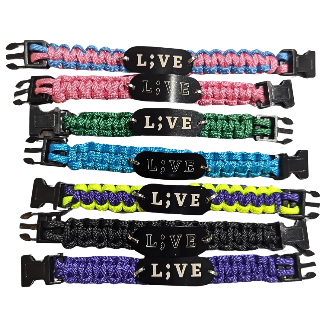 Paracord L;VE Suicide Awareness Bracelets