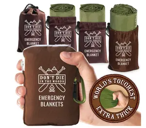 4-Pack Extra-Thick Thermal Mylar Emergency Blankets - Waterproof Ultralight Camping Gear