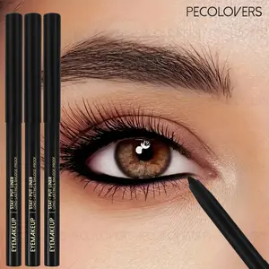 3pcs Waterproof & Sweatproof Black Eyeliner Pencils - Smudge-Proof, Longwear Eyeliner, Easy-To-Apply, Sweat-Resistant, Quick-Dry, Professional & Everyday Use, Eye Liner Tools, Suitable For Beauty Enthusiasts And Beginners, Stylish Eye Makeup