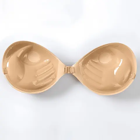 Silicone Adhesive Bra for Women, Balconette Bras, Invisible Push-Up Seamless Silicone Bra for Wedding Dresses, Breathable and Supportive Backless Lingerie, Minimalist Underwear