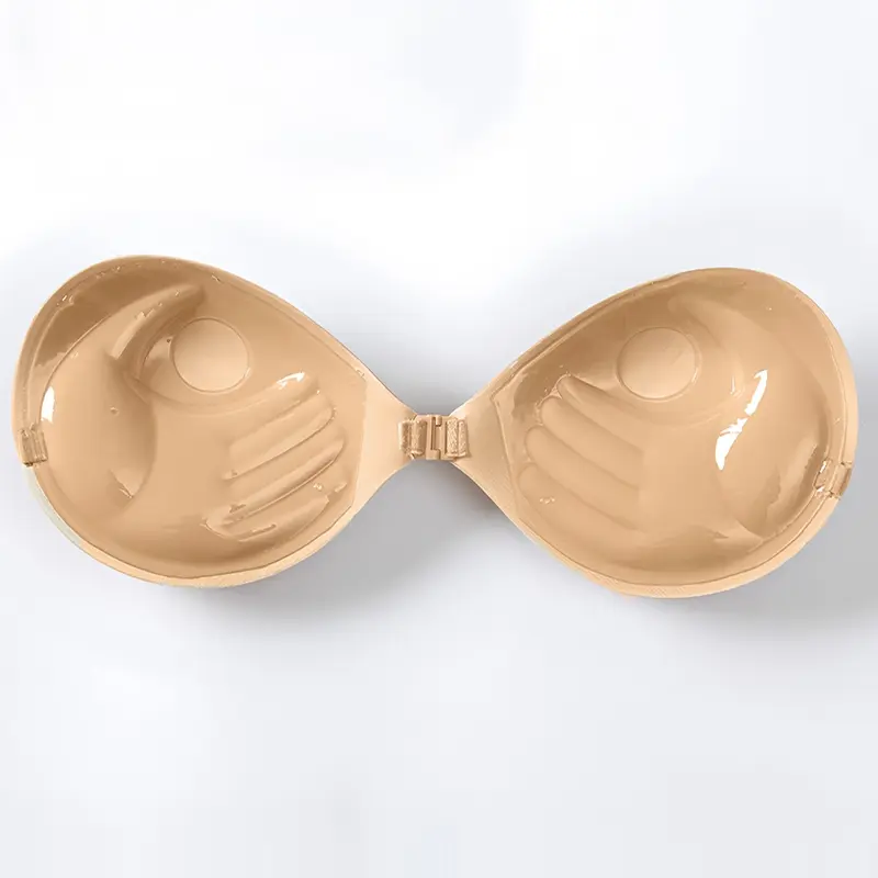 Silicone Adhesive Bra for Women, Balconette Bras, Invisible Push-Up Seamless Silicone Bra for Wedding Dresses, Breathable and Supportive Backless Lingerie, Minimalist Underwear