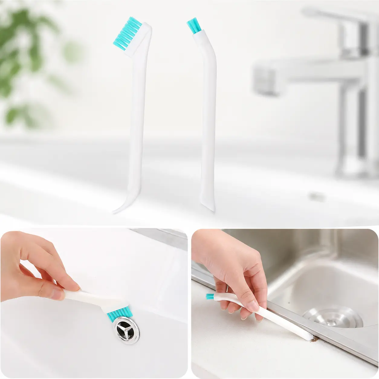 Kitchen Cleaning Brush Set, 2 pcs/set Multifunctional Kitchen Seam Cleaning Brushes, Manual Versatile Cleaning Tools for Home, Kitchen and Bathroom, Kitchen Cleaning Accessories, Cleaning Supplies - MM2