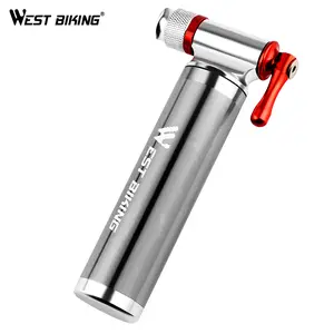 WEST BIKING High Quality Alloy Cycling inflator Bicycle Tire Pump Mini Hand Portable CO2 Air Bike Pump Convenient