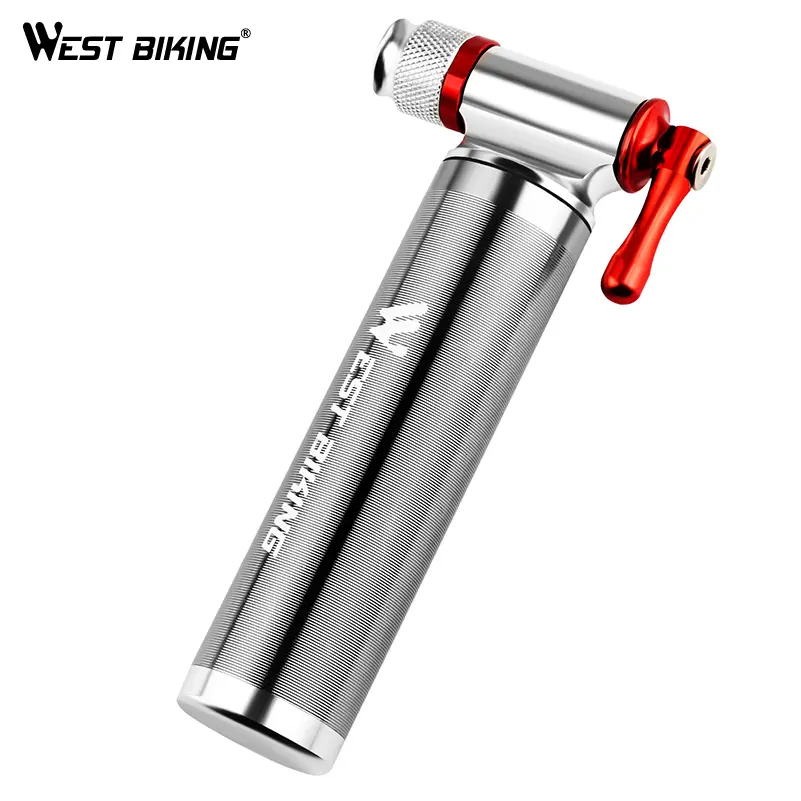 WEST BIKING High Quality Alloy Cycling inflator Bicycle Tire Pump Mini Hand Portable CO2 Air Bike Pump Convenient