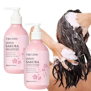 200ml Sakura Shampoo and 200ml Sakura Hair Conditioner Set, containing Sakura, glycerin, and tocopherol, cleanses and nourishes hair, strengthens hair, and leaves a lasting fragrance. Suitable for all hair types, suitable for both men and women