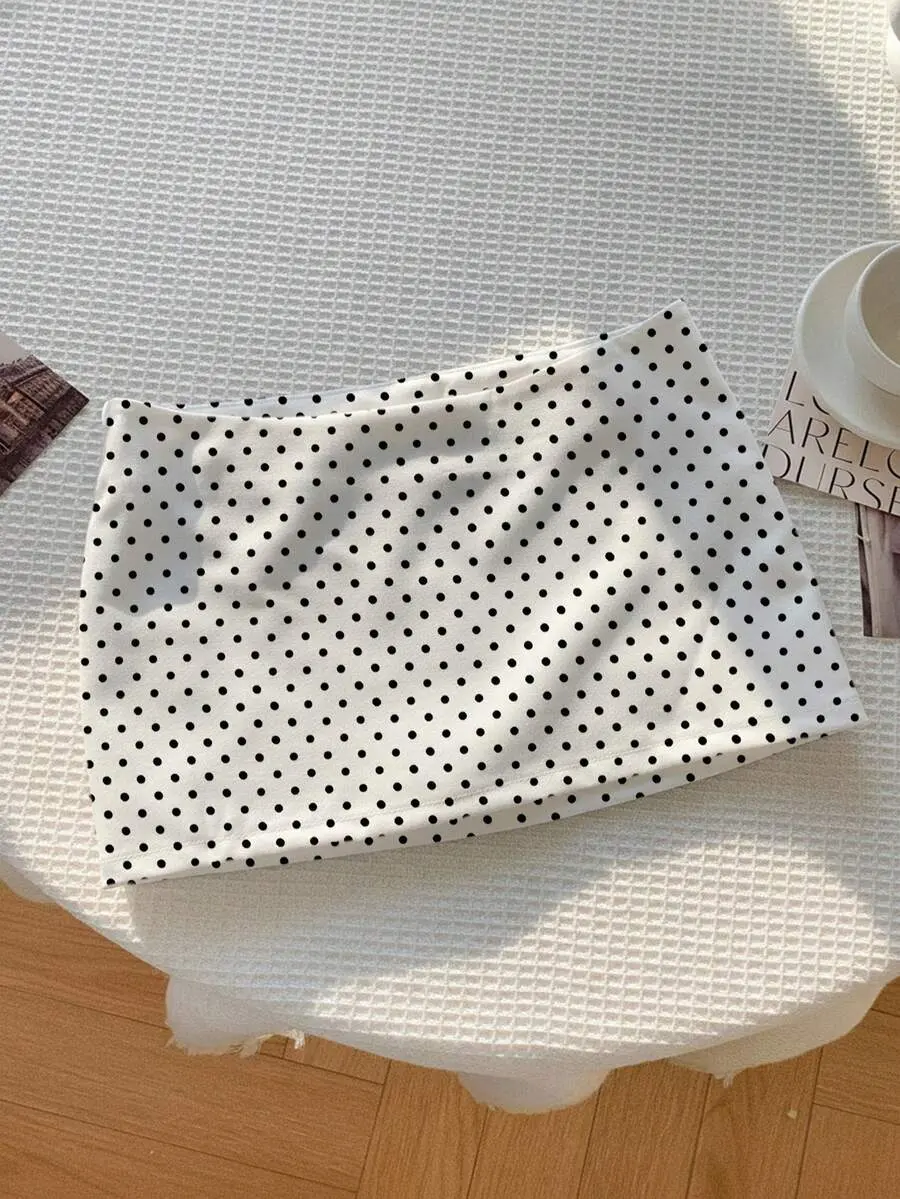 Women's Polka Dot Print Mini Skirt | Fashionable Versatile High Waist Cute Y2K Summer Valentine Party Skirt
