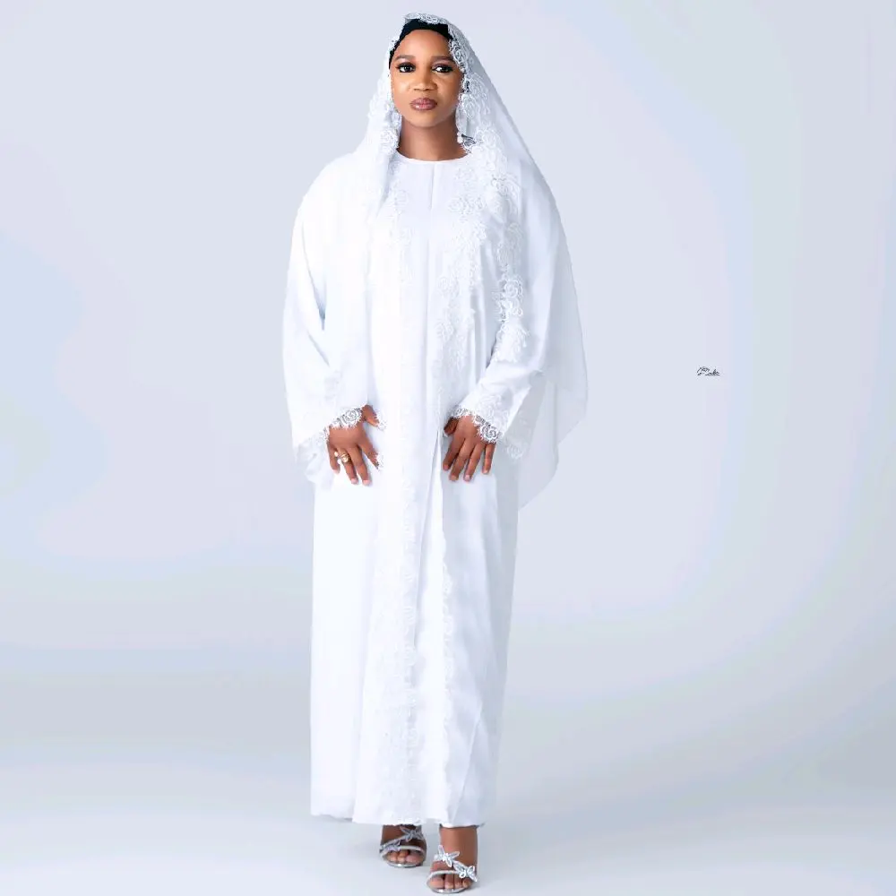 Noor White Lace Abaya