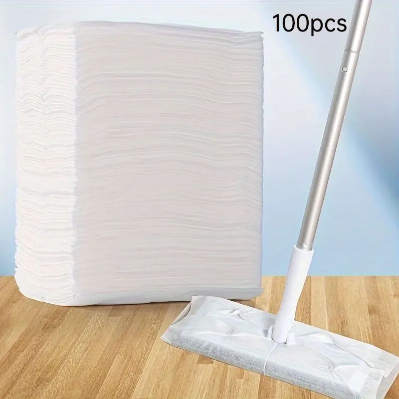 100pcs Non-Woven Electrostatic Dusting Cloths, Dry Mop Replacement Set, Ideal for Bedroom, Bathroom, Kitchen Cleaning