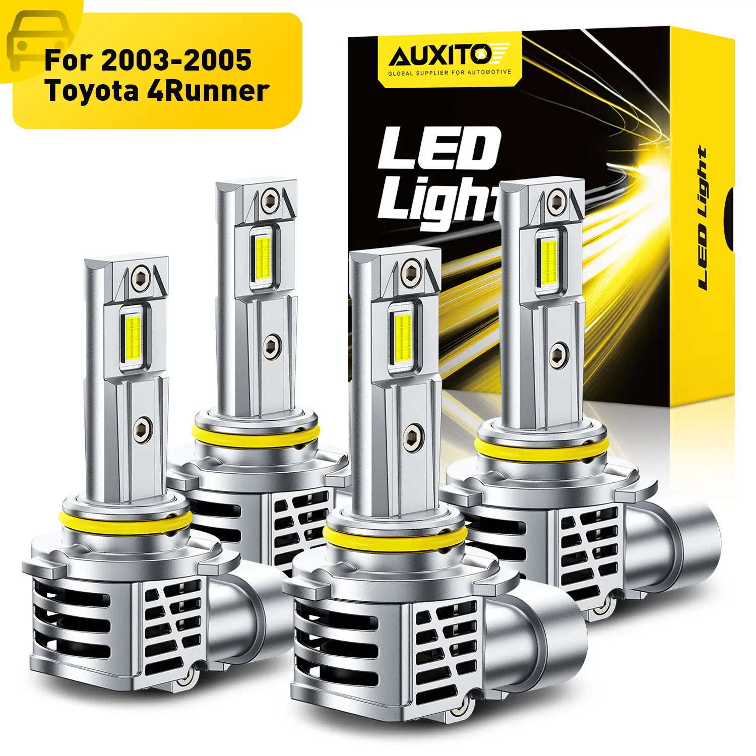 For 2003-2005 Toyota 4Runner LED Headlight Bulbs -9005 High Beam+9006 Low Beam LED Bulbs,48000LM 6500K Cool White,60,000Hrs Long Service Life with Cooling Fans,No error,CANBUS Ready,No Flickering, Plug and Play