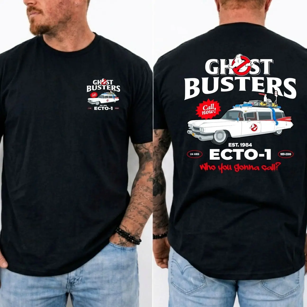 Ghostbusters ECTO-1 Graphic T-Shirt, Vintage Movie Fan Tee, Classic Comedy Film Gift, Retro Halloween Shirt