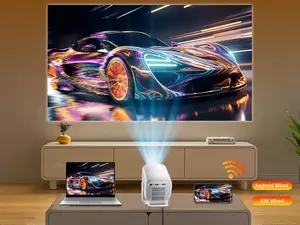 [US warehouse]   HY310 Projector 330ANSI Google Assistant 8K Decode Native 1080P BT5.4 WIFI6 Android 14 Built-in Speaker Allwinner H726 180° Flexible 130"Screen 60Hz Reflash Home Cinema Mini Portable Projector Wireless Local Summervibes