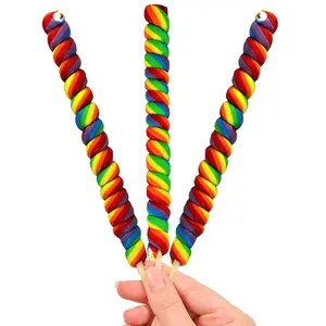 Jumbo Rainbow Twisty Lollipops 12" Inch Individually Wrapped (UnBroken), Mixed Flavor One Foot Long Carnival Lollipops (3)