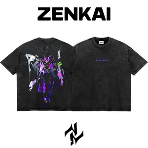 Limited Ant King Solo Leveling Graphic Tee Double Sided Print Oversized Acid-Washed Heavyweight Cotton T-Shirt – Unisex Anime Manga Tee, Perfect Gift for Anime Fans and Lovers Menswear Tops