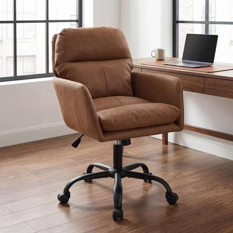 Ergonomic Vegan Leather Vanity & Office Chair with 4 Color Options