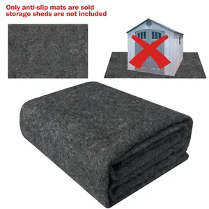#MemorialDaySale Outdoor Storage Shed Mat - 6x8.2ft Gray Waterproof Outdoor Rug with Felt Top, PE Backing, Slip-Proof Design, Easy-to-Clean, Easy-to-Cut