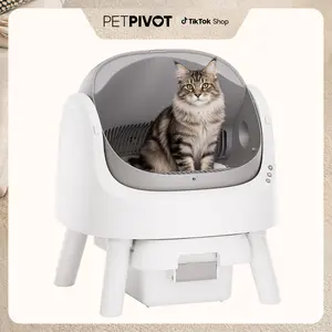 Autoscooper 11 by PetPivot Self Cleaning Cat Litter Box, Open-Top Automatic Litter Box for Multiple Cats with Safety Sensors, Includes Liner Bags and Litter Mat