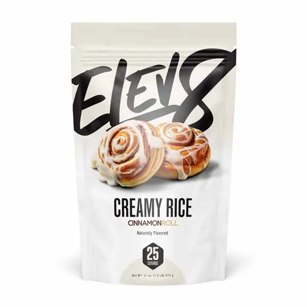 Elev8 Creamy Rice – Cinnamon Roll Flavor – Cream of Rice Hot Cereal – 25 Servings – Sugar-Free, Gluten-Free – Easy-to-Digest Carbs for Pre & Post Workout Nutrition – Just Add Water