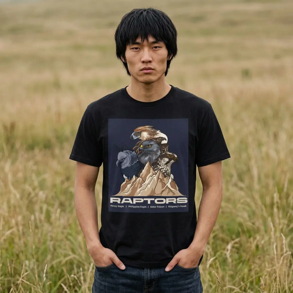 Vintage Raptors Bird of Prey Graphic T-Shirt | Eagle & Falcon Nature Tee | Birdwatcher Gift | Unisex Wildlife Shirt