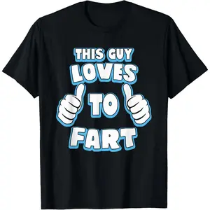 Cotton Short Sleeve T-Shirt This Guy Loves To Fart Mens Funny T-Shirt, Humour Joke Gift Graphic Tees Top Casual