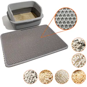 Honeycomb Cat Litter Mat – Large 29.5"x21.6", Double Layer Waterproof Litter Trapping Mat for Litter Box, Easy Clean Non-Slip Pee Pad to Stop Tracking, Works with Clay Crystal Tofu Pine Pellets