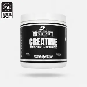 BlackLabel Creatine Monohydrate Powder - Unflavored 60 Servings for Strength Recovery & Brain Performance High Potency Supplement