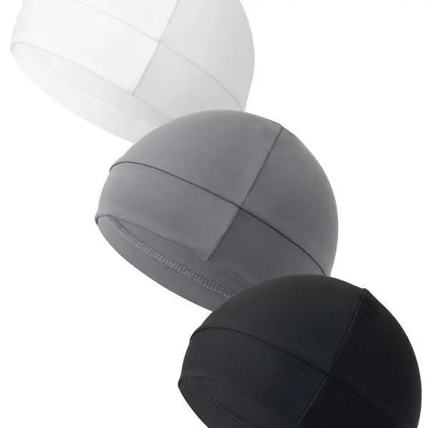 Unisex Plain Cool & Breathable Fitted Skull Cap Hat Headgear - 2026 Summer Casual Sport Beanie, Stretchy Polyamide Helmet Liner with Compatibility, Machine Washable Biking Accessory, Back to School Gift