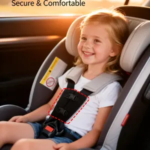 Car Child Safety Seat Travel Accessories Set, Portable Buckle, Adjustable Safety Strap Belt, Baby Harness Chest Clip, Vehicle Safety Essentials