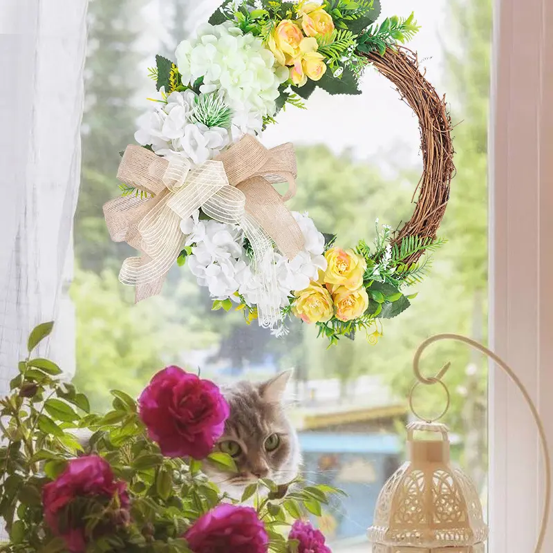 Christmas wreath 40 cm vine home door hanging decoration window display Easter decoration artificial wreath