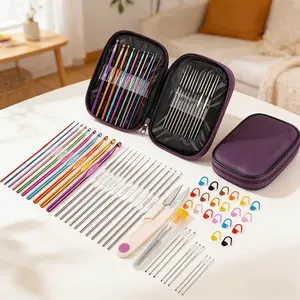 Crochet tool set, ergonomic crochet hook + rich accessories, material package suitable for beginners and craft enthusiasts