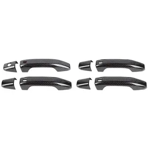 For Chevy Silverado 19+ Suburban 20+/Tahoe 21+/GMC-YUKON 21+/GMC-SIERRA 19+ Door Handle Bezel Shell Cover Trim Decor car exterior accessory Gloss Coating Front Fitment Abs Material carbon fiber Custom Easy Installation Laser Cut Uv Resistant