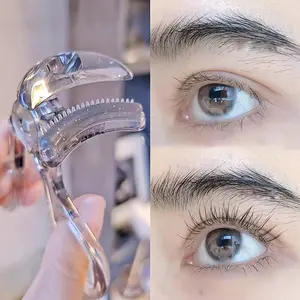 1pcs Frameless Eyelash Curler, Angled Comb Design, Natural Curling Long-Lasting Hold, Makeup Essential, Perfect for Daily Use