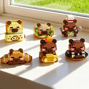 Cute Guinea Pig Capybara Animal Building Block Model, Perfect Christmas Holiday Gift, Adult Desktop Ornament Toy, Animal Figurine Gift