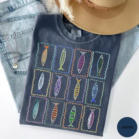 Comfort Colors Sardines Tin Fish 90s Shirt Tomato Girl Tee Ocean Oversized Trendy Graphic Tshirt Summer Coastal Grandma Fisherman Aesthetic, Gift for Her T-shirt, Cotton Fabric