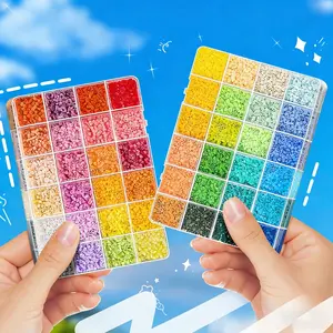 24 Color Mard Posa Puzzle Bean Refill Pack, 2.6mm Fusion Beans Same Quality Coco Intelligence Handmade Materials, Full Color Range