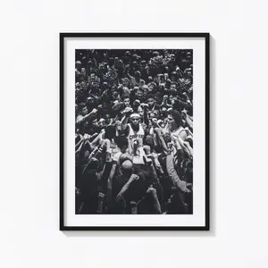 LeBron James Cleveland Cavaliers Team Huddle Poster – Powerful NBA Unity Black and White Wall Art, Inspirational Sports Decor Print. No Frame