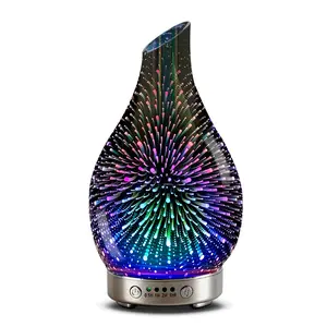 120 glass essential oil diffuser, ultrasonic mute/7 color light adjustable aromatherapy machine, with timed humidifier, suitable for bedrooms, living rooms, offices