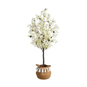 Nearly Natural 5-ft Artificial Bougainvillea Tree with Basket